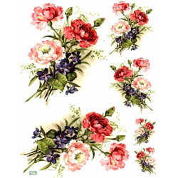 1 papier de riz Fleurs -R328