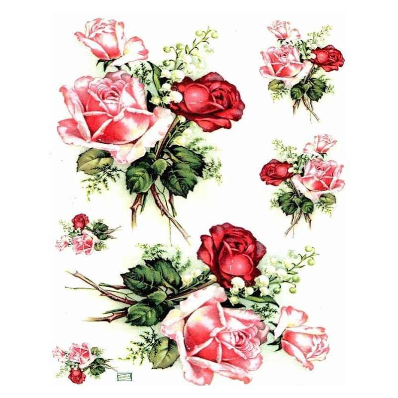 1 papier de riz Les Roses - R330