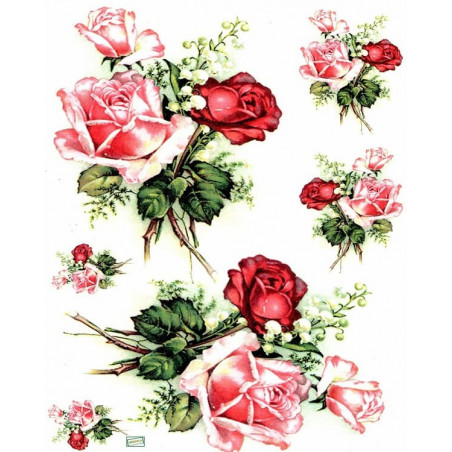 1 papier de riz Les Roses - R330