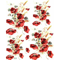 1papier riz Coquelicots-R415