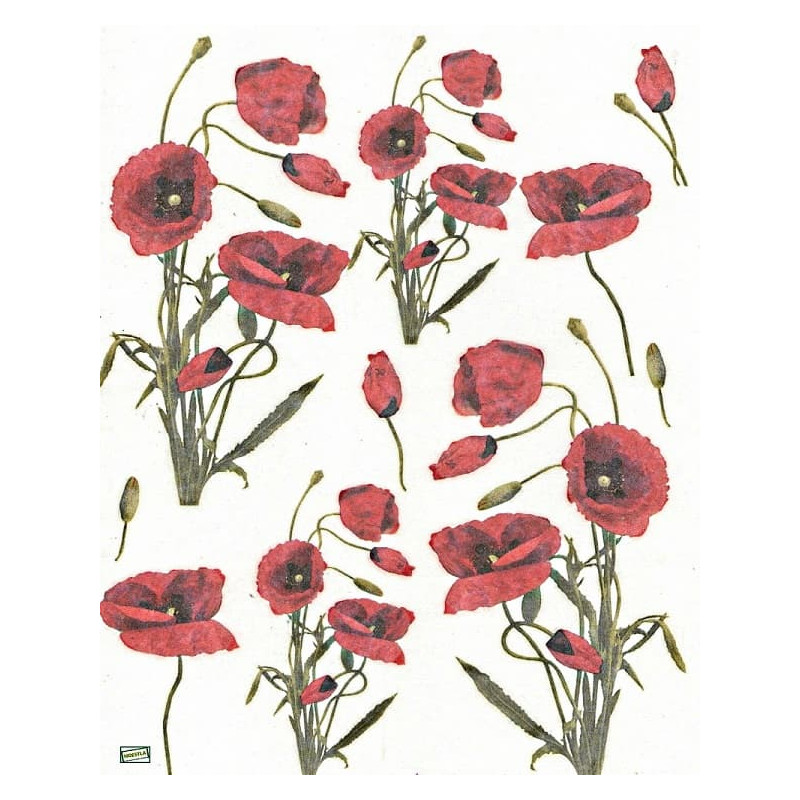 1papier riz Les Coquelicots-R416