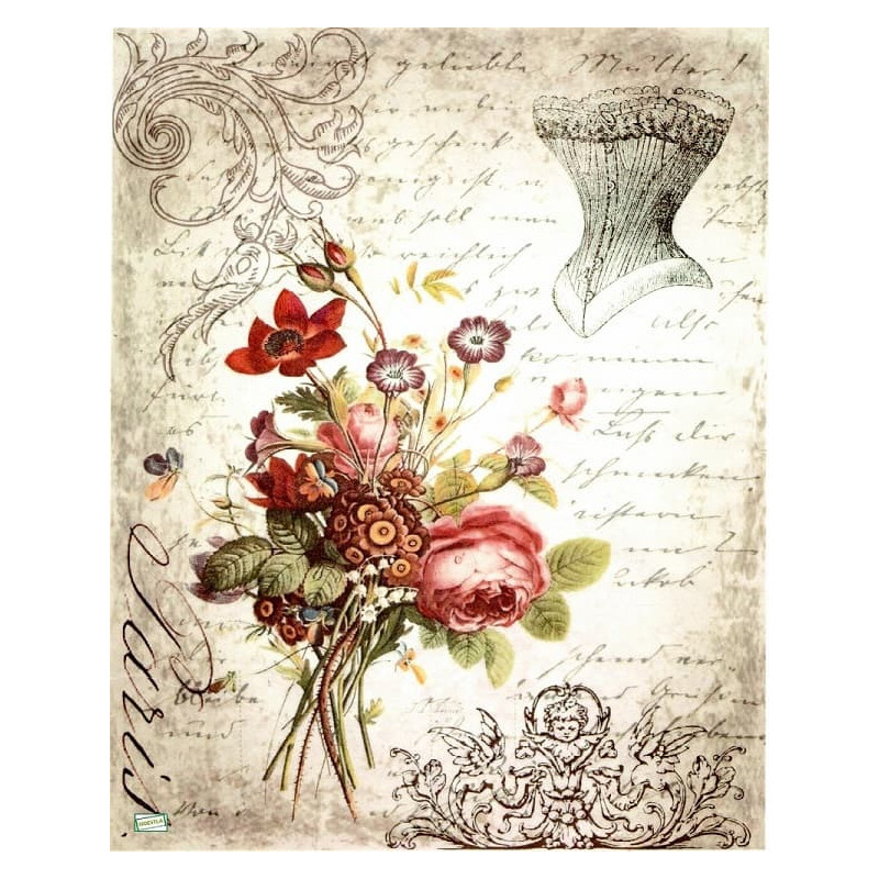 1 papier de riz Fleurs-R528