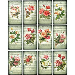 1 papier riz Les Roses-R541