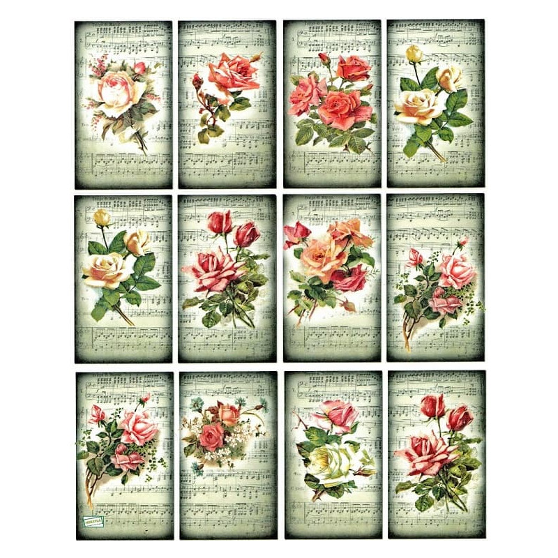 1 papier riz Les Roses-R541