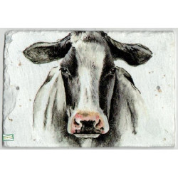 1plaque déco ardoise La Vache serviettage