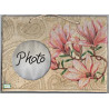 1plaque photo ardoise Fleurs serviettage