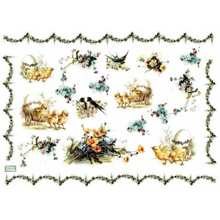 papier découpage Poussins-D638