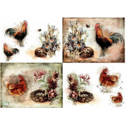 papier découpage Poulets-D646