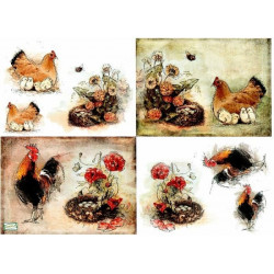 papier découpage Poulets-D648