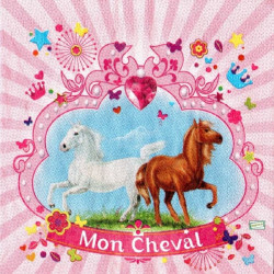 20 serviettes Chevaux-L72