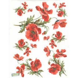 papier découpage Coquelicots-S293