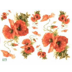 1papier de riz Coquelicots-R958