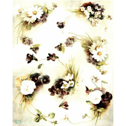 1 papier de riz Fleurs -R972