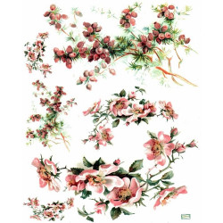 1 papier de riz Fleurs -R964