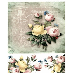 1papier riz Les Roses-R991