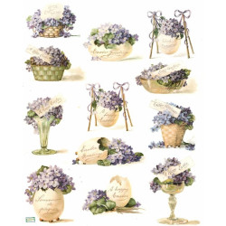 1papier de riz Violettes-R1077