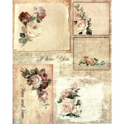 1papier riz Les Roses-R1117