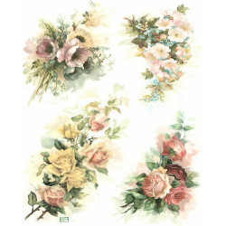 1papier riz Les Roses-R1144