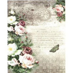 1papier riz Les Roses-R1159