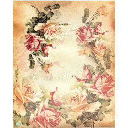 1papier riz Les Roses-R1171