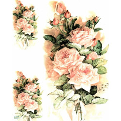 1papier riz Les Roses -R1198