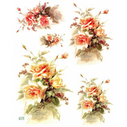 1papier riz Les Roses -R1204