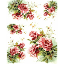 1papier riz Les Roses -R1207