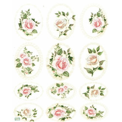 1papier riz Les Roses -R1326