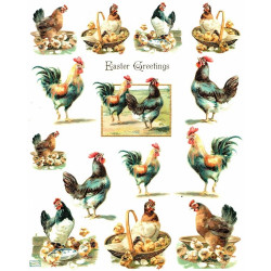 1papier de riz Poules-R846