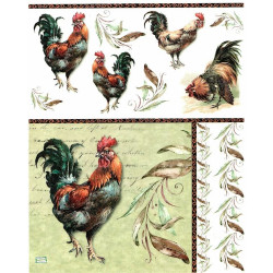 1papier de riz Poules-R1092