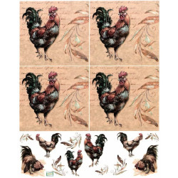 1papier de riz Poules-R1091