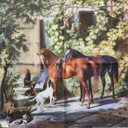 1serviette papier Chevaux-64