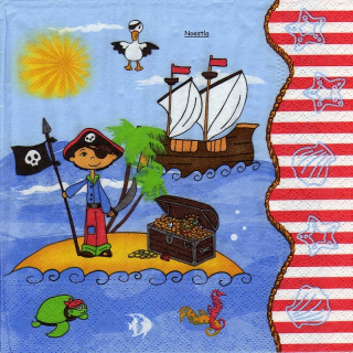 1 serviette papier Pirate - 21