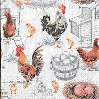 1 serviette papier Les Poulets - 28
