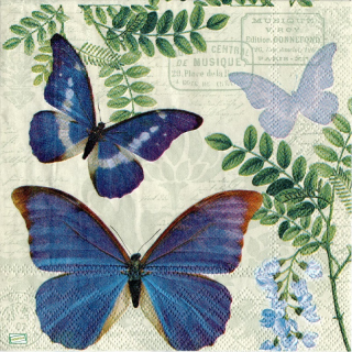 1 serviette papier Papillons - 68