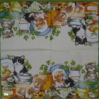 1 serviette papier Les chats - 78